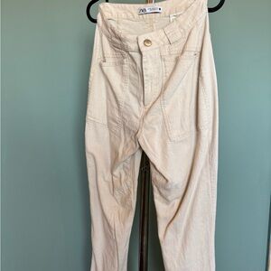 Zara Beige Casual Trousers